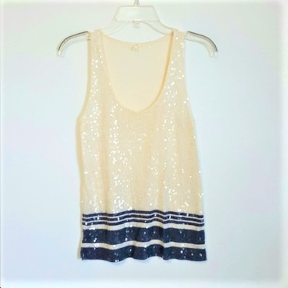 J Crew Tank Top Dressy Sequins Size XS